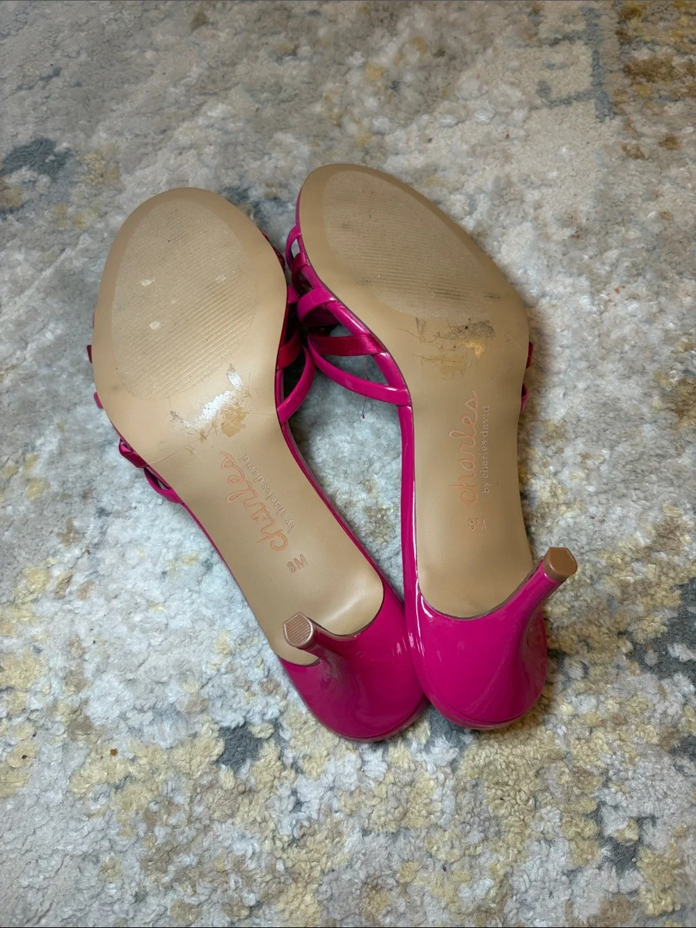 Hot Pink Strappy Kitten Heels